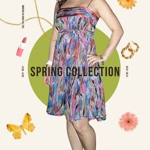 Multicolor Spaghetti Strap Dress